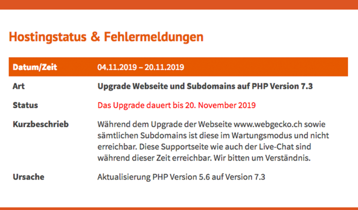Blog Webgecko PHP Upgrade Version 7.3